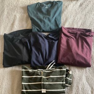 BYLT Basics 5-piece BUNDLE -  Men's Long Sleeve Shirts